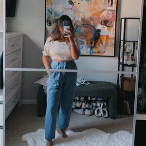 Gingham/plaid blue pants